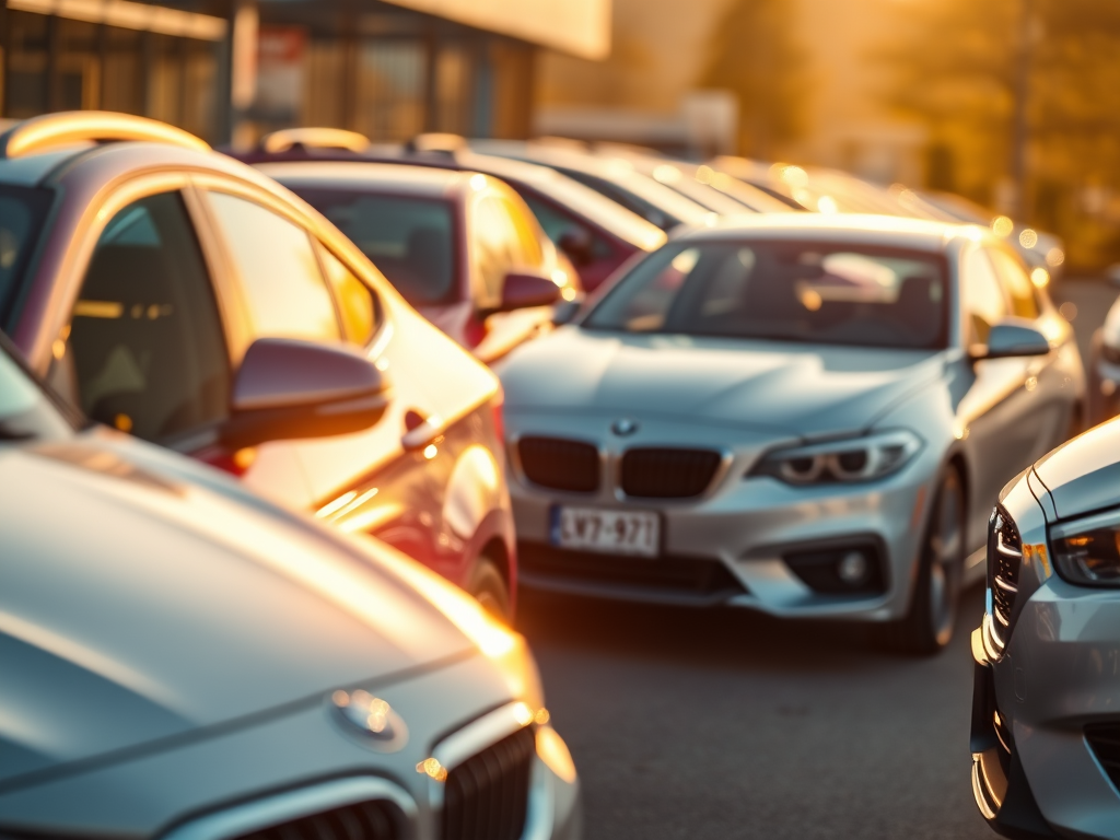 Vários veículos enfileirados na rua